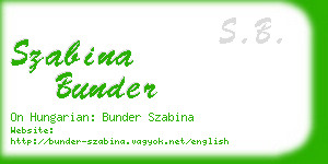 szabina bunder business card